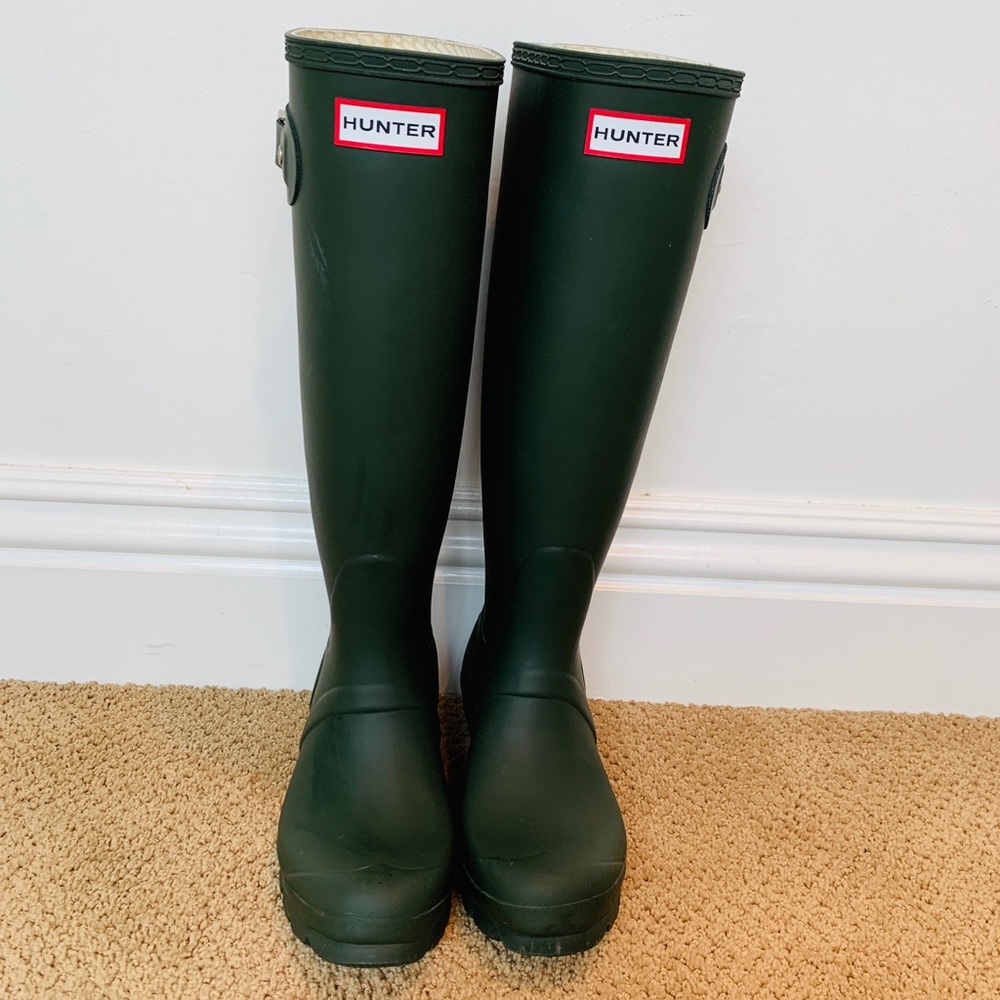 Hunter Original Tall Waterproof Green Rain Boots